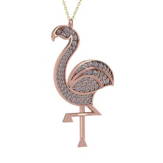 Isla Flamingo Kolye - Pırlanta 925 ayar rose altın kaplama gümüş kolye (1.14 karat, 40 cm gümüş rolo zincir) #1ep9qo2