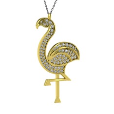 Isla Flamingo Kolye - Swarovski 8 ayar altın kolye (40 cm gümüş rolo zincir) #eoltdq