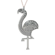 Isla Flamingo Kolye - Swarovski 925 ayar gümüş kolye (40 cm gümüş rolo zincir) #i0fk7r