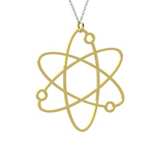 Atom Kolye - 925 ayar altın kaplama gümüş kolye (40 cm beyaz altın rolo zincir) #1buclzb