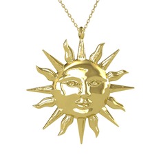 Kyra Güneş Kolye - 925 ayar altın kaplama gümüş kolye (40 cm gümüş rolo zincir) #1be14pk