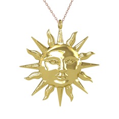 Kyra Güneş Kolye - 8 ayar altın kolye (40 cm gümüş rolo zincir) #wa6n1m
