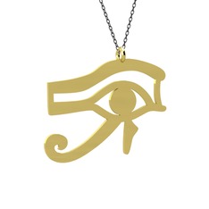 Horus'un Gözü Kolye - 925 ayar altın kaplama gümüş kolye (40 cm gümüş rolo zincir) #16f8xbf