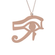 Horus'un Gözü Kolye - 14 ayar rose altın kolye (40 cm gümüş rolo zincir) #1swp29v