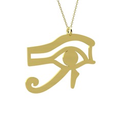Horus'un Gözü Kolye - 14 ayar altın kolye (40 cm altın rolo zincir) #p39zvi