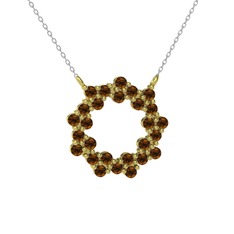 Lily Kolye - Dumanlı kuvars 18 ayar altın kolye (40 cm beyaz altın rolo zincir) #19e4ec6