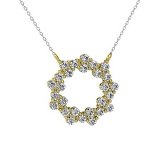 Lily Kolye - Swarovski 8 ayar altın kolye (40 cm beyaz altın rolo zincir) #hxl650