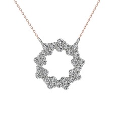 Lily Kolye - Beyaz zirkon 18 ayar beyaz altın kolye (40 cm gümüş rolo zincir) #qak9wf