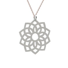 Sahasrara Çakra Kolye - 925 ayar gümüş kolye (40 cm rose altın rolo zincir) #1ic9l46