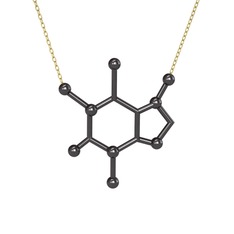 Kafein Kolye - 925 ayar siyah rodyum kaplama gümüş kolye (40 cm gümüş rolo zincir) #1u9f1xy