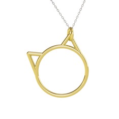 Pisica Kedi Kolye - 18 ayar altın kolye (40 cm beyaz altın rolo zincir) #15ao1de