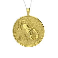 Amon Akrep Kolye - 925 ayar altın kaplama gümüş kolye (40 cm beyaz altın rolo zincir) #2whbx1