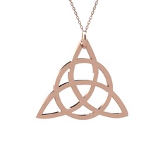 Triquetra Kolye - 14 ayar rose altın kolye (40 cm rose altın rolo zincir) #146wmvk