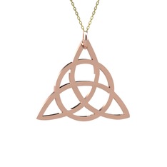 Triquetra Kolye - 14 ayar rose altın kolye (40 cm gümüş rolo zincir) #1bgtpye