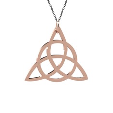 Triquetra Kolye - 14 ayar rose altın kolye (40 cm gümüş rolo zincir) #1kk0ksj