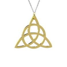 Triquetra Kolye - 925 ayar altın kaplama gümüş kolye (40 cm gümüş rolo zincir) #wrs11h