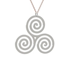 Triskelion Kolye - 925 ayar gümüş kolye (40 cm rose altın rolo zincir) #1ozasd7