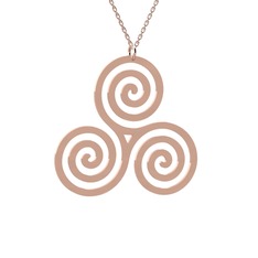 Triskelion Kolye - 18 ayar rose altın kolye (40 cm rose altın rolo zincir) #1qwg7rc