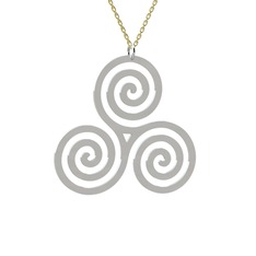 Triskelion Kolye - 18 ayar beyaz altın kolye (40 cm gümüş rolo zincir) #1ynw5zy