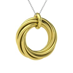 Resa Halka Kolye - 18 ayar altın kolye (40 cm beyaz altın rolo zincir) #qnddw9