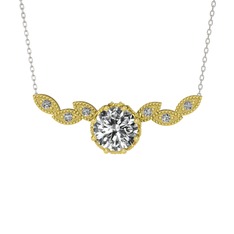 Lilja Kolye - Swarovski 8 ayar altın kolye (40 cm gümüş rolo zincir) #g264ad