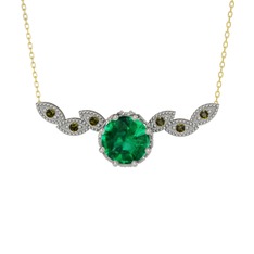 Lilja Kolye - Yeşil kuvars ve peridot 925 ayar gümüş kolye (40 cm altın rolo zincir) #rimkke