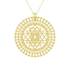 Saraswati Sri Yantra - 18 ayar altın kolye (40 cm altın rolo zincir) #qgo1nt