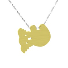 Koala Kolye - 8 ayar altın kolye (40 cm beyaz altın rolo zincir) #1925a0m