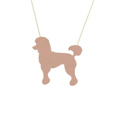 Poodle Köpek Kolye - 18 ayar rose altın kolye (40 cm altın rolo zincir) #1gakjru