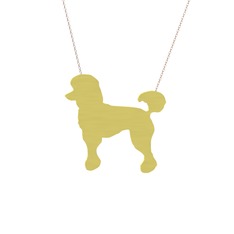 Poodle Köpek Kolye - 14 ayar altın kolye (40 cm gümüş rolo zincir) #1r4zgqm
