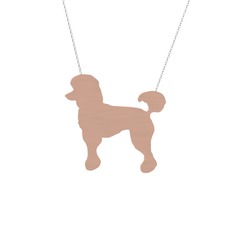 Poodle Köpek Kolye - 14 ayar rose altın kolye (40 cm beyaz altın rolo zincir) #wc02tr