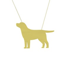 Labrador Köpek Kolye - 8 ayar altın kolye (40 cm gümüş rolo zincir) #11396ms