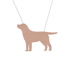 Labrador Köpek Kolye - 14 ayar rose altın kolye (40 cm gümüş rolo zincir) #1ey6313