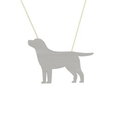 Labrador Köpek Kolye - 18 ayar beyaz altın kolye (40 cm gümüş rolo zincir) #d7wxb5