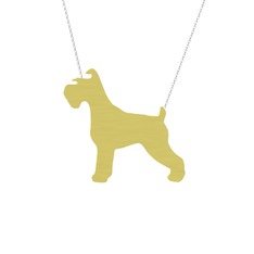 Schnauzer Köpek Kolye - 8 ayar altın kolye (40 cm beyaz altın rolo zincir) #1ce2o1r