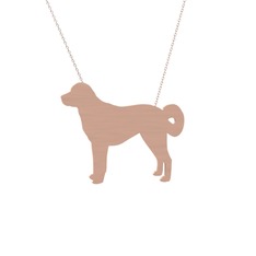 Sivas Kangal Köpek Kolye - 8 ayar rose altın kolye (40 cm rose altın rolo zincir) #jvgn3y