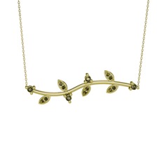 Zeytin Dalı Kolye - Peridot 8 ayar altın kolye (40 cm altın rolo zincir) #1hkl2t1