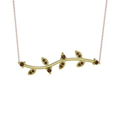 Zeytin Dalı Kolye - Dumanlı kuvars 18 ayar altın kolye (40 cm gümüş rolo zincir) #zeysx3