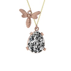 Bombus Arı Kolye - Swarovski 8 ayar rose altın kolye (40 cm gümüş rolo zincir) #bg4wuy