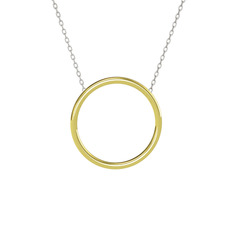 Klasik Halka Kolye - 8 ayar altın kolye (40 cm gümüş rolo zincir) #yzlkja