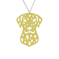 Dalmaçyalı Köpek Kolye - 925 ayar altın kaplama gümüş kolye (40 cm beyaz altın rolo zincir) #16811wf