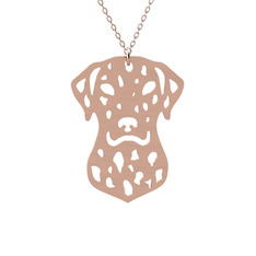 Dalmaçyalı Köpek Kolye - 18 ayar rose altın kolye (40 cm gümüş rolo zincir) #1c02hhb