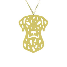 Dalmaçyalı Köpek Kolye - 18 ayar altın kolye (40 cm gümüş rolo zincir) #o4ujo3