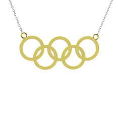 Olimpiyat Kolye - 18 ayar altın kolye (40 cm beyaz altın rolo zincir) #108hob7