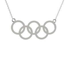 Olimpiyat Kolye - 925 ayar gümüş kolye (40 cm beyaz altın rolo zincir) #1a17jom