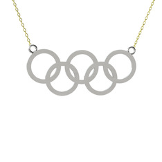 Olimpiyat Kolye - 8 ayar beyaz altın kolye (40 cm altın rolo zincir) #1a6sn0f