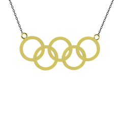 Olimpiyat Kolye - 8 ayar altın kolye (40 cm gümüş rolo zincir) #hqazz7