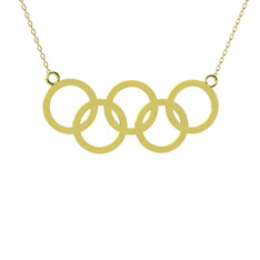 Olimpiyat Kolye - 8 ayar altın kolye (40 cm gümüş rolo zincir) #qe787a