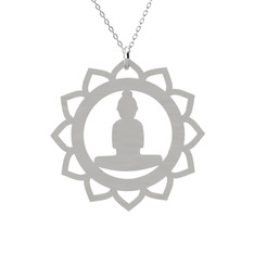 Lotus Buda Kolye - 925 ayar gümüş kolye (40 cm gümüş rolo zincir) #1sm23vq