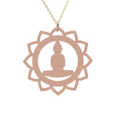 Lotus Buda Kolye - 925 ayar rose altın kaplama gümüş kolye (40 cm altın rolo zincir) #piawak